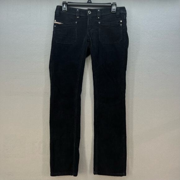 Diesel Pants - VTG Diesel Pants Women's Size 4/27 Black Corduroy Y2K Straight Preppy